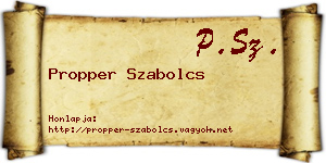 Propper Szabolcs névjegykártya