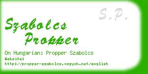szabolcs propper business card